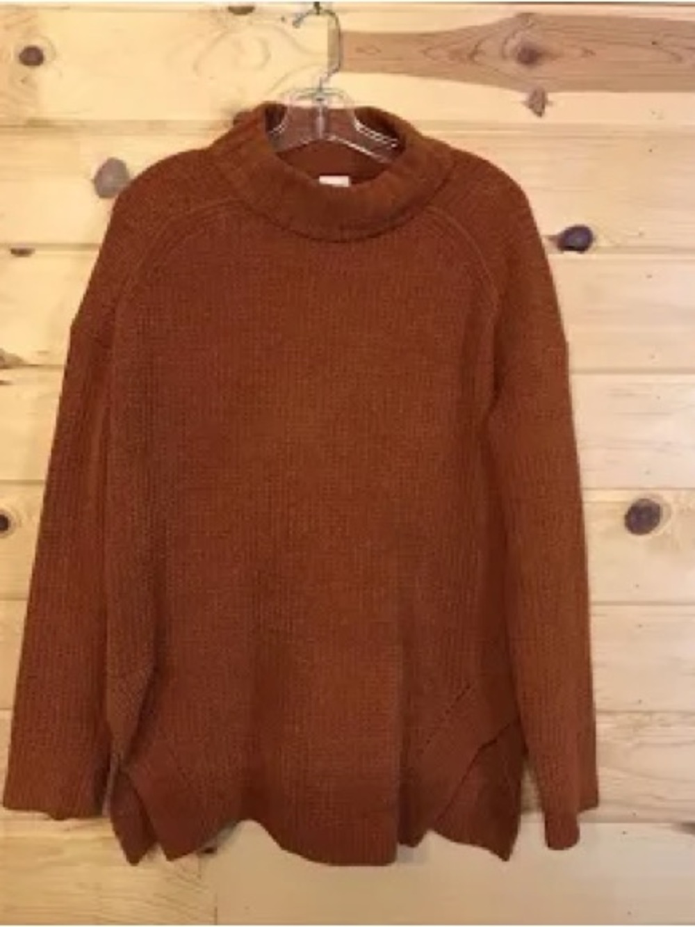 a new day Red Ribbed Turtleneck Sweater